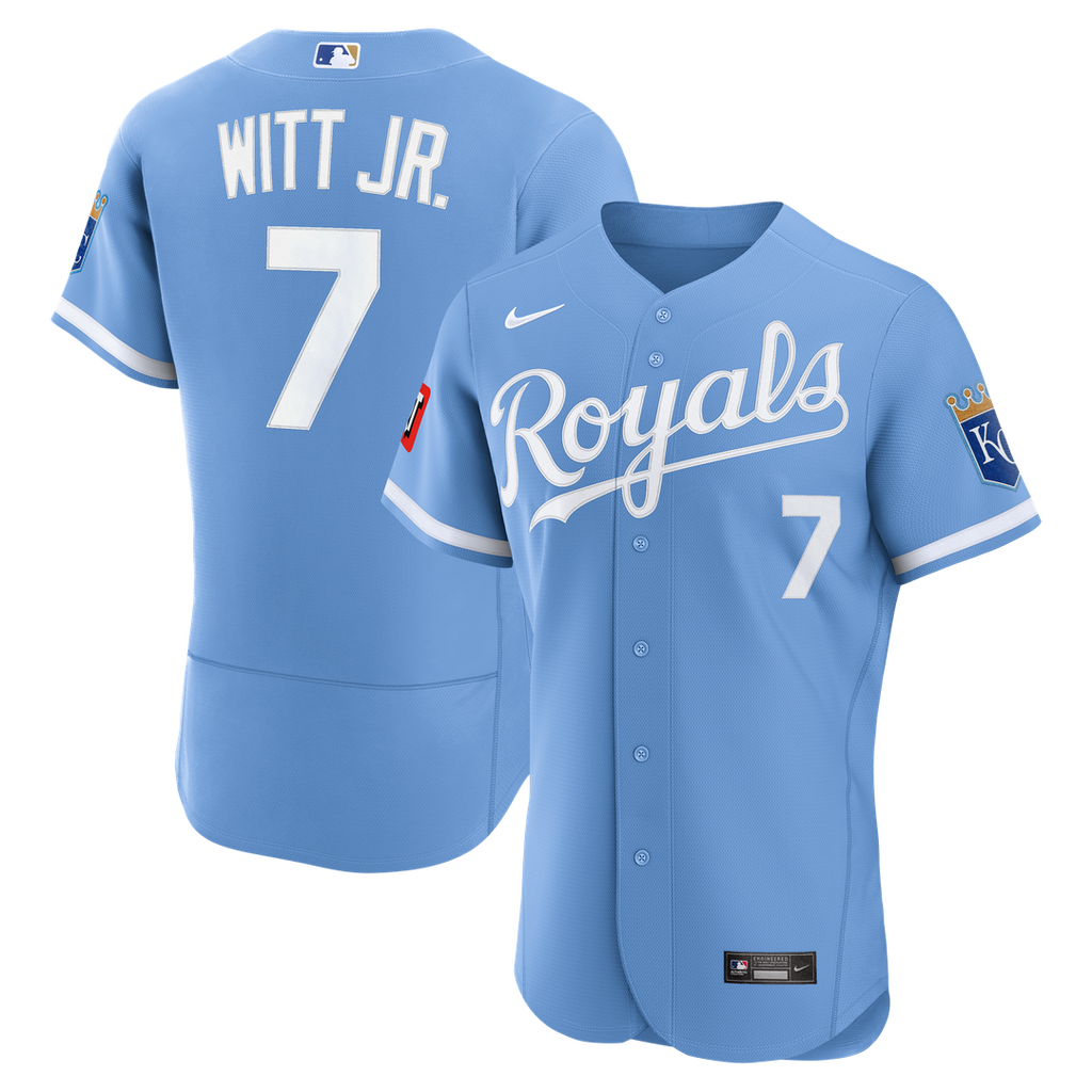 Bobby Witt Jr. Kansas City Royals Nike Alternate Authentic Sponsor Patch Jersey - Light Blue