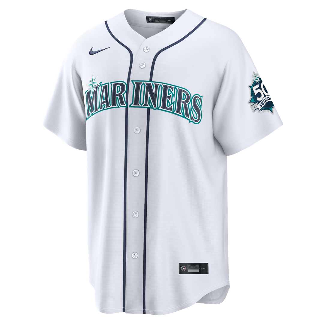 Cal Raleigh Seattle Mariners Nike  Home Stadium 50th Season Patch Jersey - White